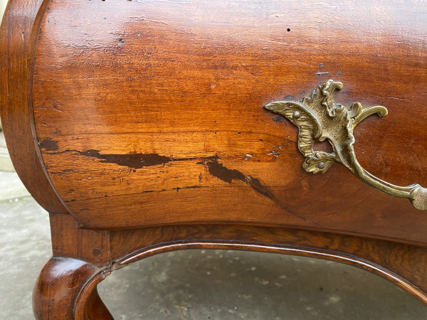 18th Century Louis XV Provencal Sauteuse Chest of Drawers, Colored Marble Top