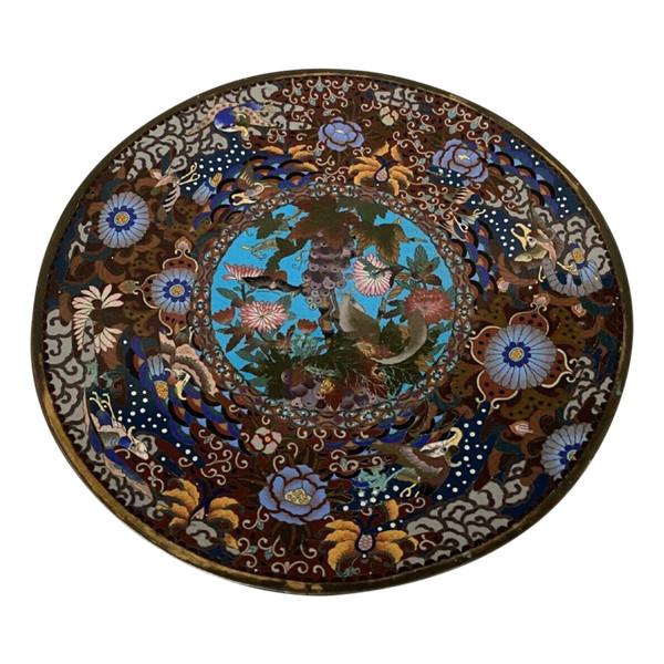 Cloisonné enamel dish 19th century Japan China