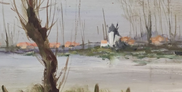 Pittura antica André Charles Nauleau Scuola di pittura di St Jean de Monts.Vendée