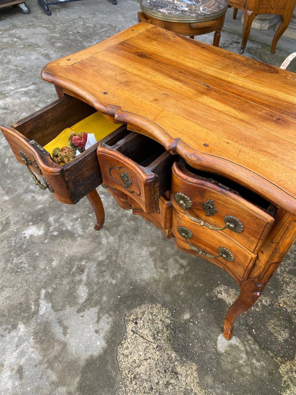 Rustic Louis XV Style Chest Of Drawers In Solid Walnut, Rhone Valley, 20th Century