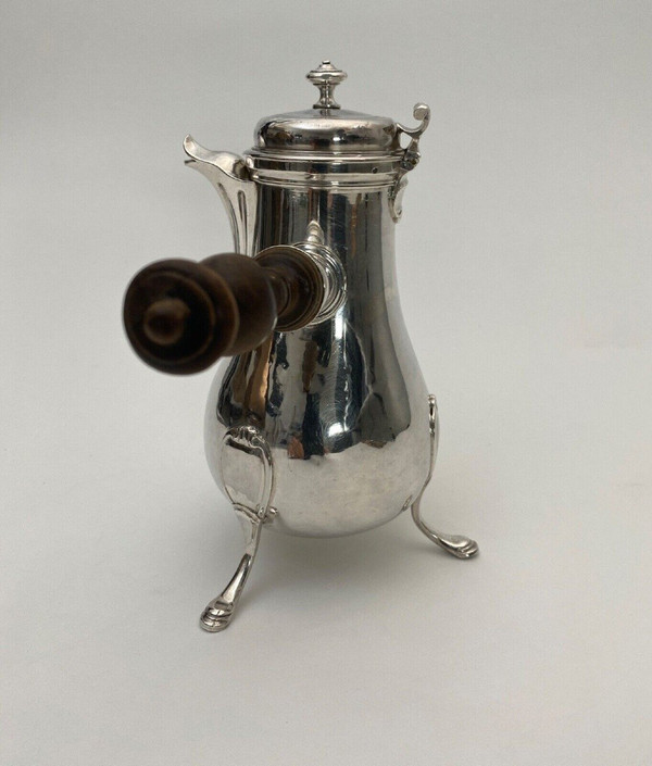 18th century silver tripod chocolate pot from the Farmers Generals