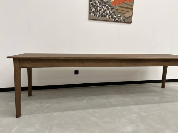 Table de ferme "Dark Brown" en chêne massif 300 X 90 cm