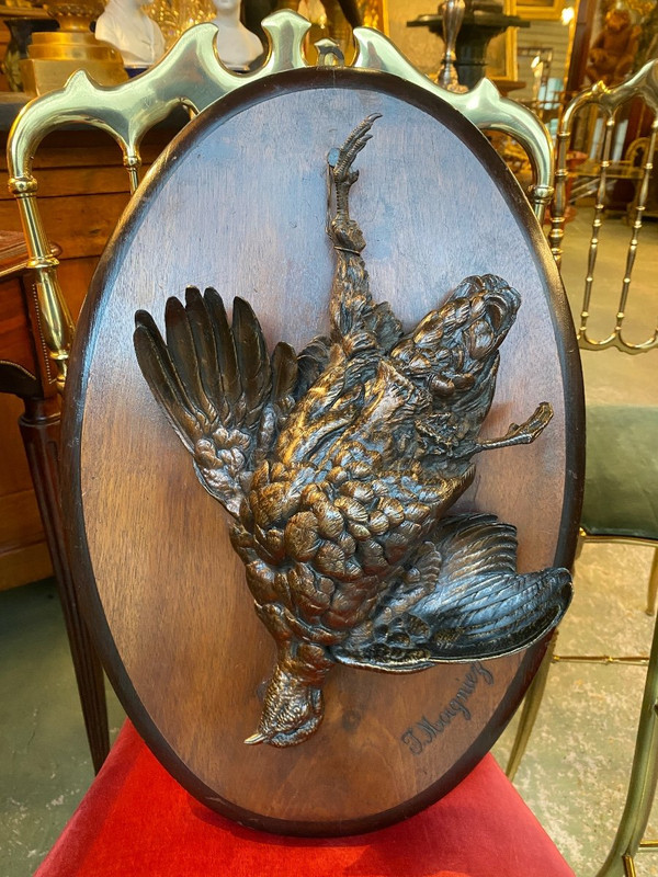 Pair Of 19th Century Bronze Hunting Trophies Signed Jules Moigniez (1835-1894) Woodcock, Wild Game