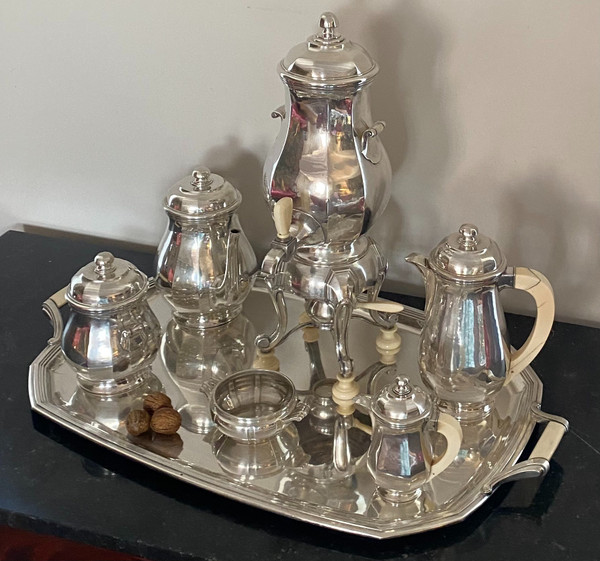 tea, coffee and samovare service with its solid silver tray