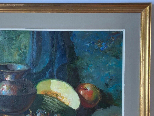 Oil on canvas still life with fruits 1950