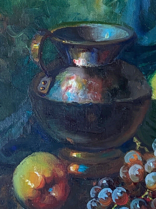 Oil on canvas still life with fruits 1950