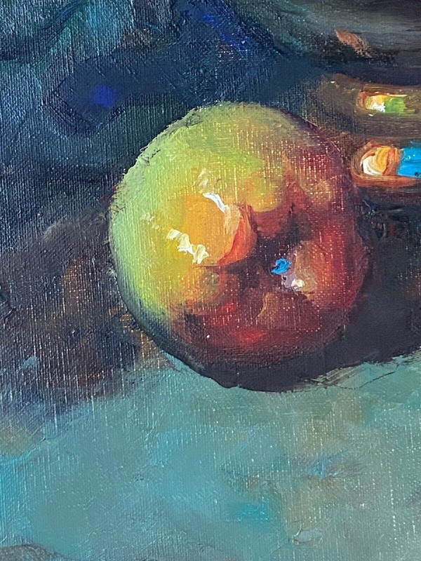 Oil on canvas still life with fruits 1950