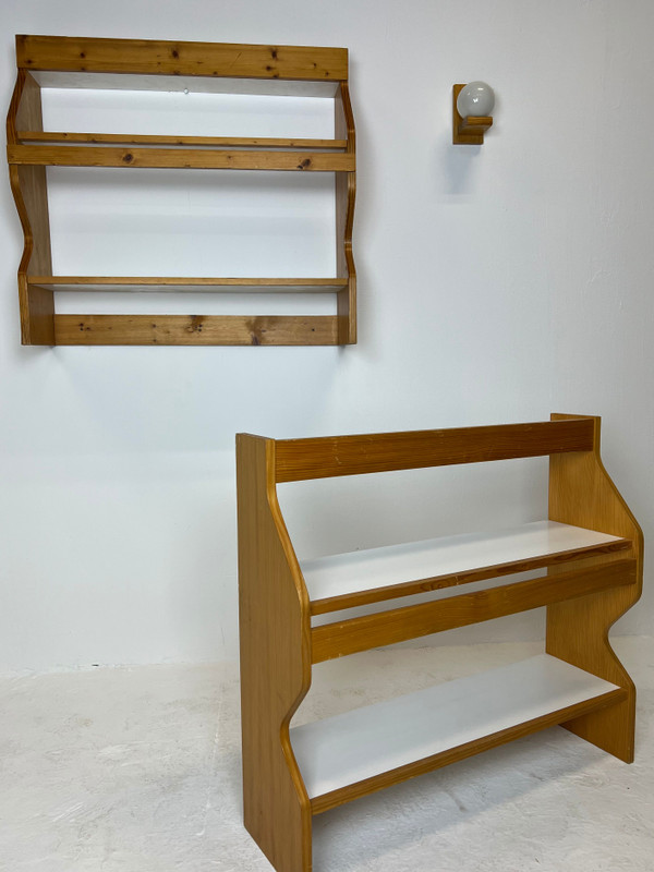 Duo of dresser shelves by Charlotte Perriand