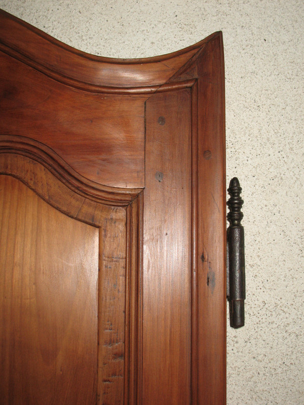 Louis XIV style molded woodwork door in cherry wood, late 18th century