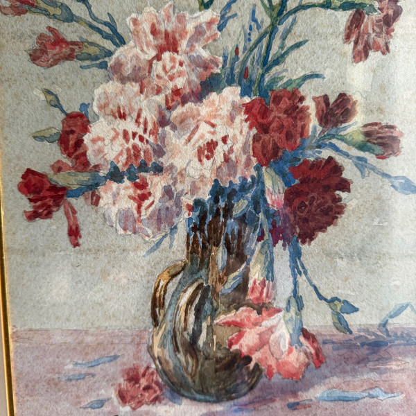 Aquarell auf Papier Stillleben Blumenstrauß von Beutizzy 1907