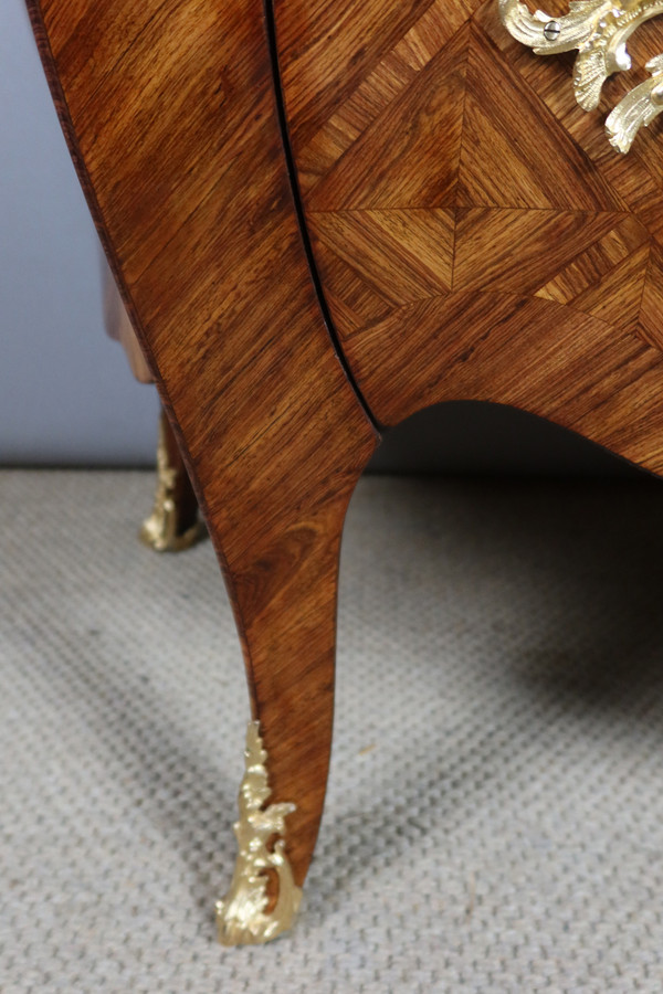 Louis XV Chest of Drawers in Marquetry Stamped Mailfert