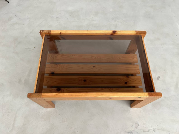 80s pine coffee table