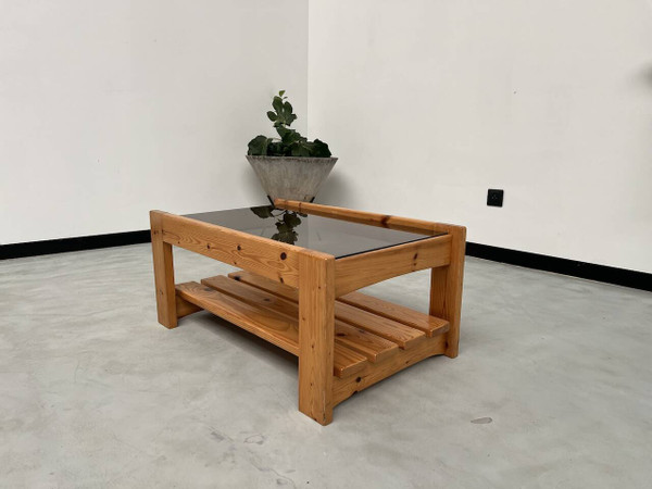 80s pine coffee table