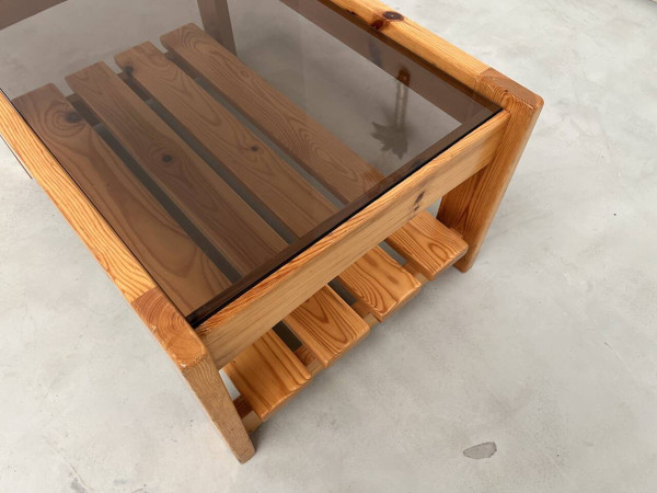 80s pine coffee table