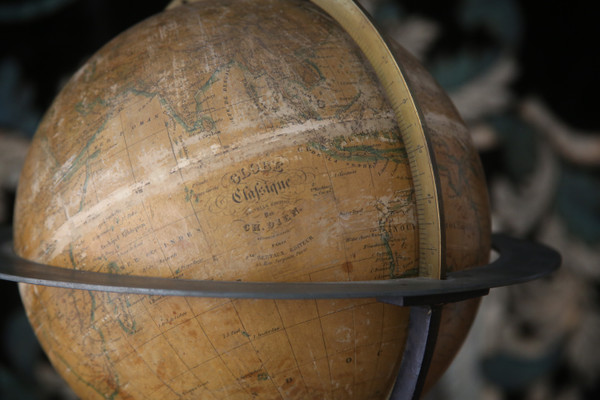 Terrestrial globe by Charles Dien, 1840-1850