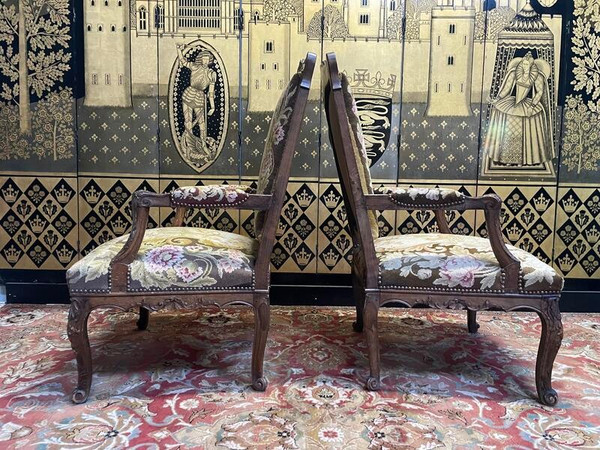 Pair of Regency armchairs with dots