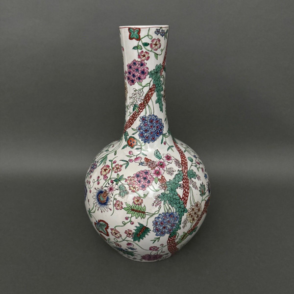 Europäische Vase im chinesischen Stil, Pflanzendekoration, Kürbisform, Anfang des 20. Jahrhunderts