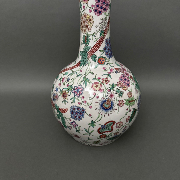 Europäische Vase im chinesischen Stil, Pflanzendekoration, Kürbisform, Anfang des 20. Jahrhunderts