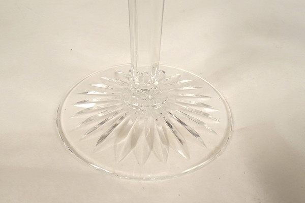 11 Saint-Louis Crystal Champagne Glasses Tommy Model 20th Century