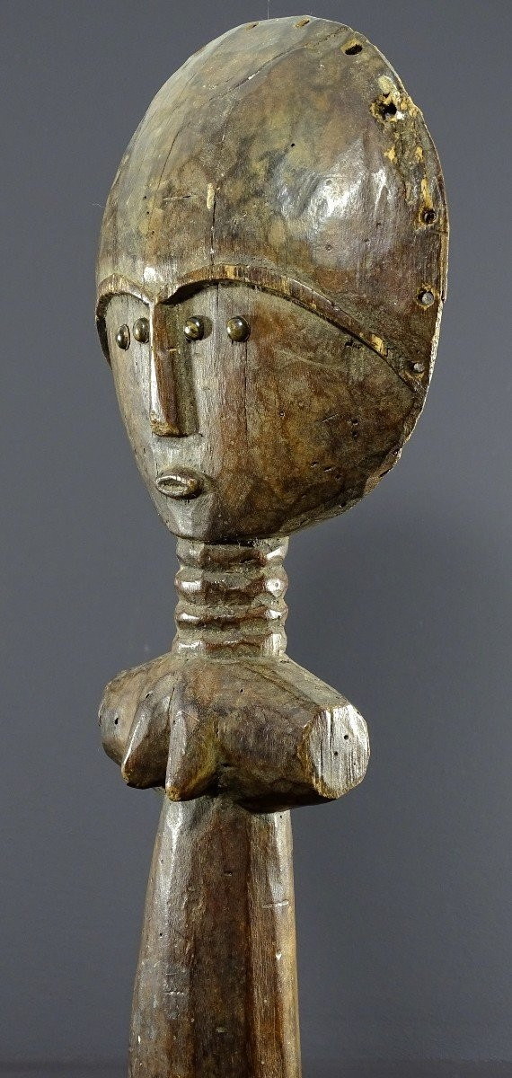 Ghana, Ashanti People, First Half of the 20th Century, Wooden "akwaba" Fertility Doll.