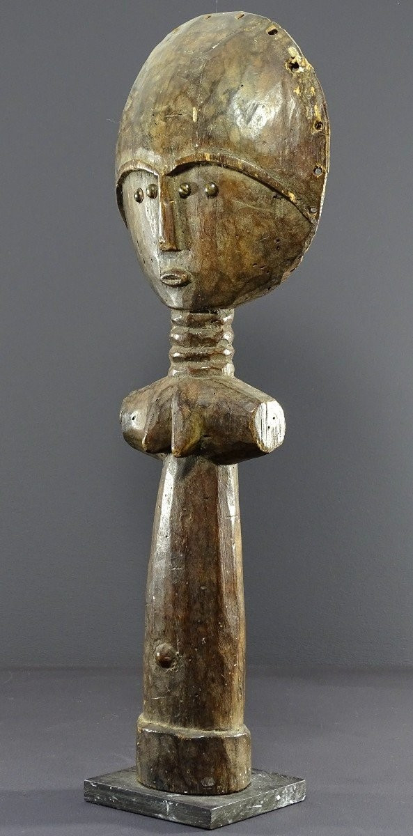 Ghana, Ashanti People, First Half of the 20th Century, Wooden "akwaba" Fertility Doll.