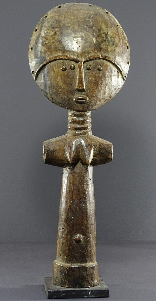 Ghana, Ashanti People, First Half of the 20th Century, Wooden "akwaba" Fertility Doll.