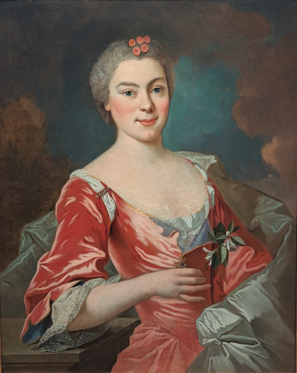 Portrait d'Une Dame De Qualité - Louis Tocqué (1696-1772) zugeschrieben