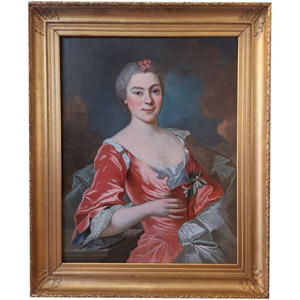 Portrait d'Une Dame De Qualité - Louis Tocqué (1696-1772) zugeschrieben