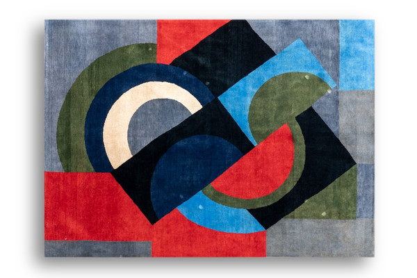 Handgewebter Wandteppich, inspiriert von Sonia Delaunay. Januar 2023. LS58065509E