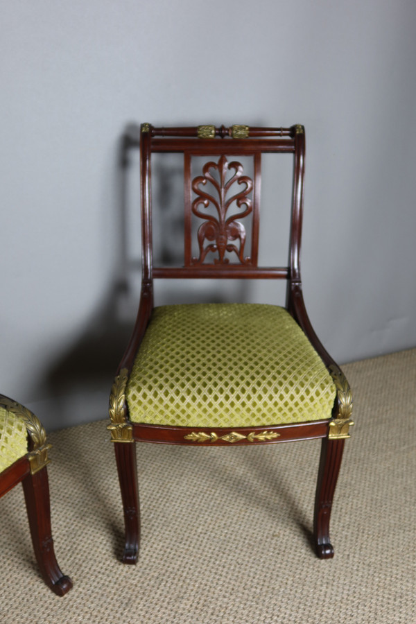 Pair of mahogany chairs XIX