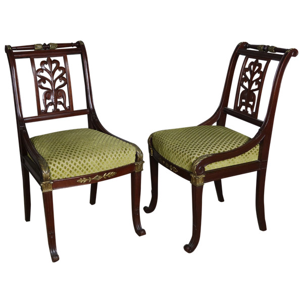 Pair of mahogany chairs XIX