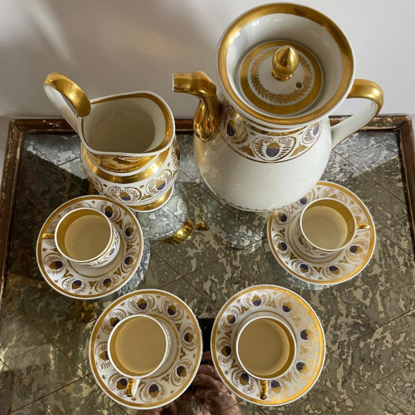 Paris, Epoche Empire, Restauration - Tee-, Kaffeeservice aus Porzellan - 6 Teile