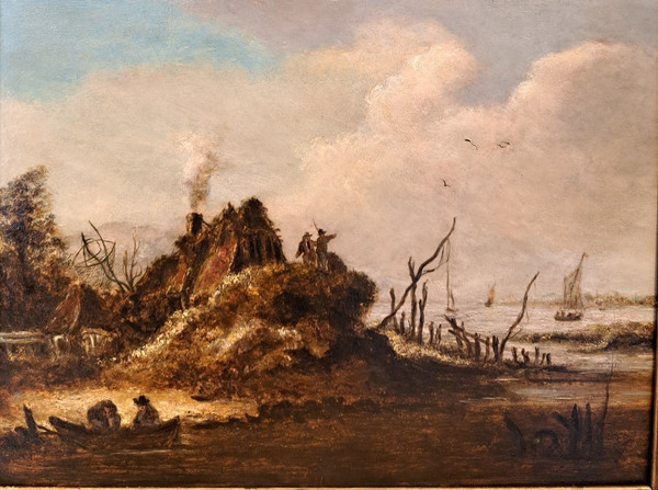 Nachfolger Von Jan Van Goyen (1596-1656), Landschaft mit Vogelfalle