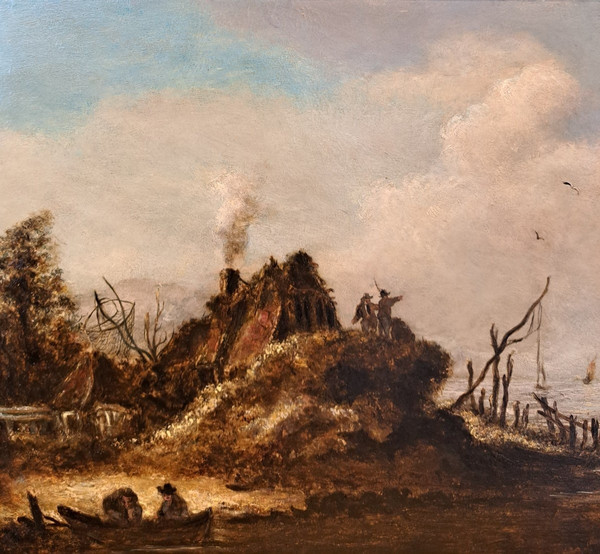 Nachfolger Von Jan Van Goyen (1596-1656), Landschaft mit Vogelfalle