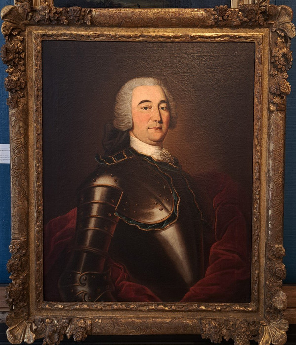 Ecole  Du XVIIIème Siècle, Portrait d'Homme En Cuirasse Vers 1740