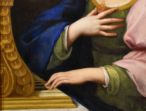 Saint Cecilia And Two Cherubs, Lucas De La Haye Called Luca Fiammingo (nivelles 1612-rome 1682)