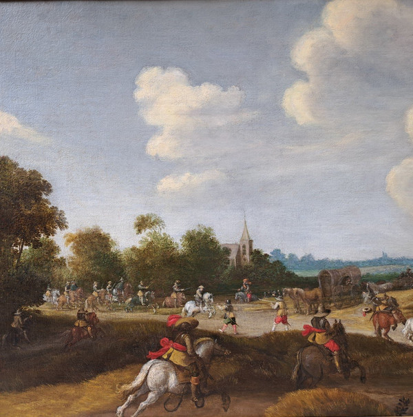 Pieter Meulener (1602-1654), L'attacco al convoglio, formato grande