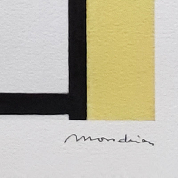 1970s Original Gorgeous After Piet Mondrian "Composition" Litografia in edizione limitata