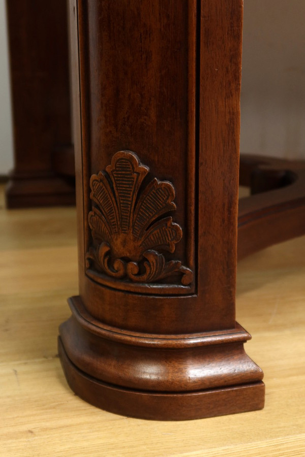 Mahogany extending table, 8 to 14 place settings, Louis XIV style - 1960