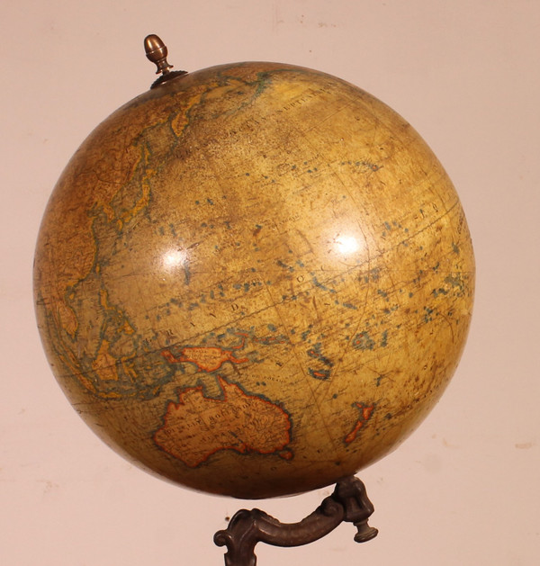 Terrestrial Globe By J.lebègue & Cie Paris Circa 1890