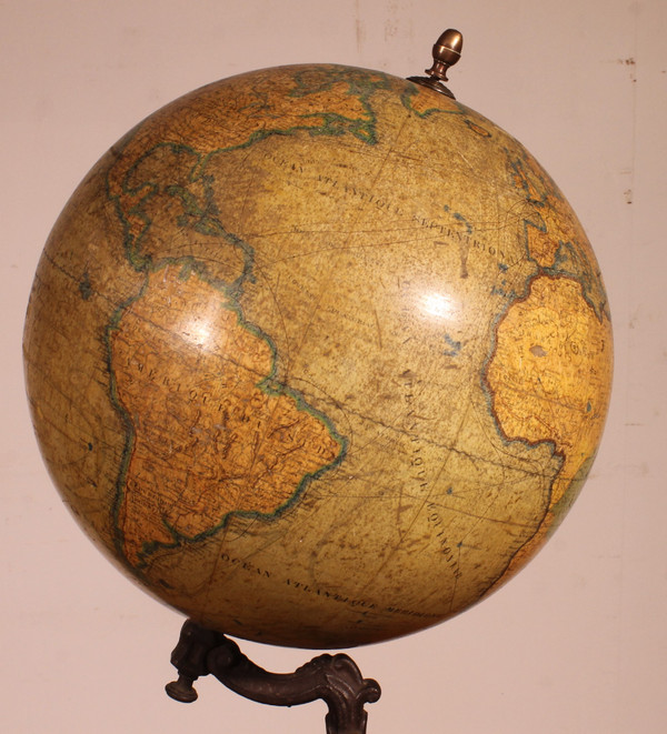 Terrestrial Globe By J.lebègue & Cie Paris Circa 1890