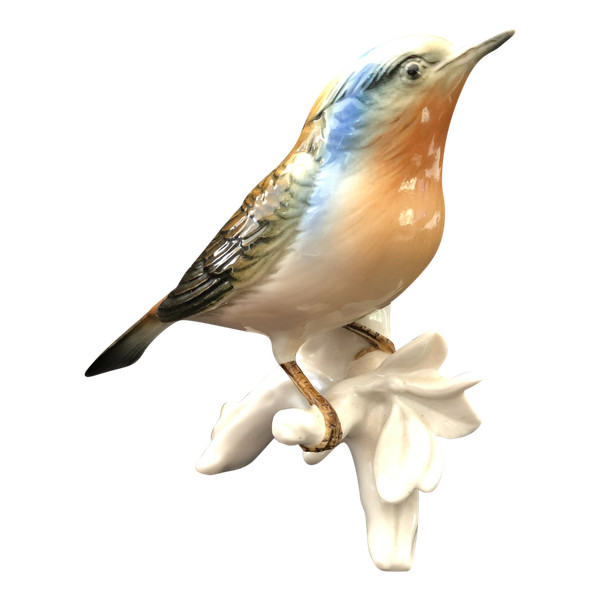 Oiseau en porcelaine de Saxe par Karl Ens fin XIX siècle 