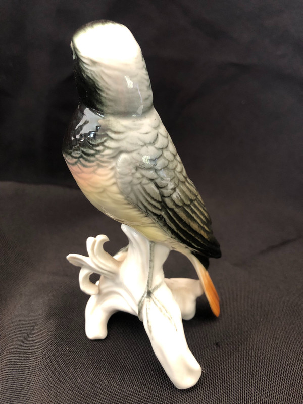 Oiseau en porcelaine de Saxe par Karl Ens fin XIX siècle 