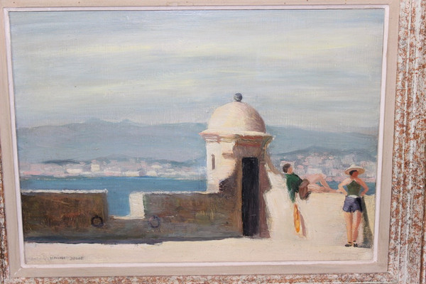 Öl Auf Paneel Farniente Sur Les Remparts Von Henri Julié