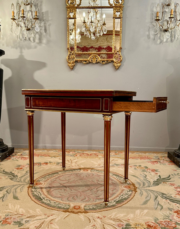 Louis XVI Style Mahogany Game Table Napoleon III Period