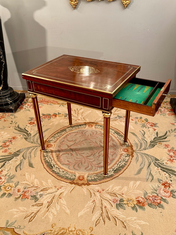 Louis XVI Style Mahogany Game Table Napoleon III Period