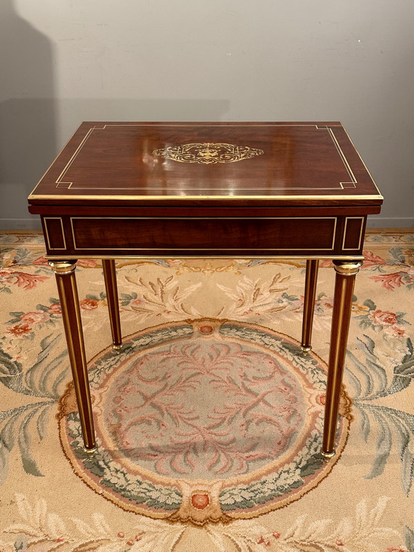 Louis XVI Style Mahogany Game Table Napoleon III Period