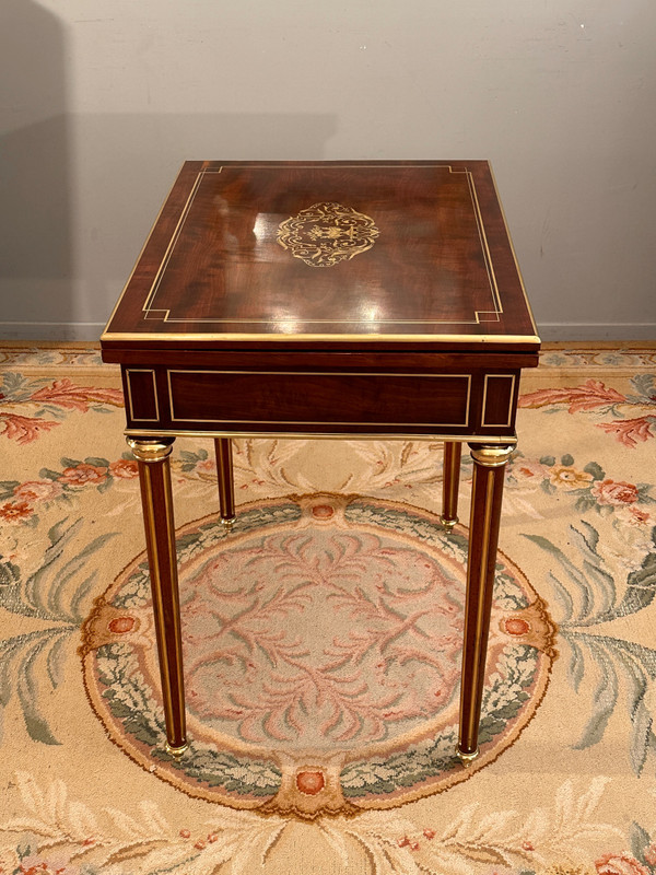 Louis XVI Style Mahogany Game Table Napoleon III Period