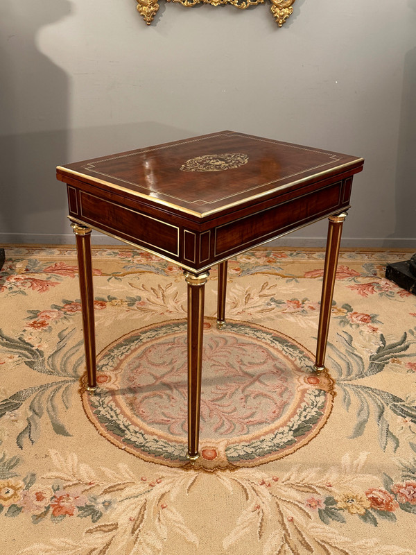 Louis XVI Style Mahogany Game Table Napoleon III Period