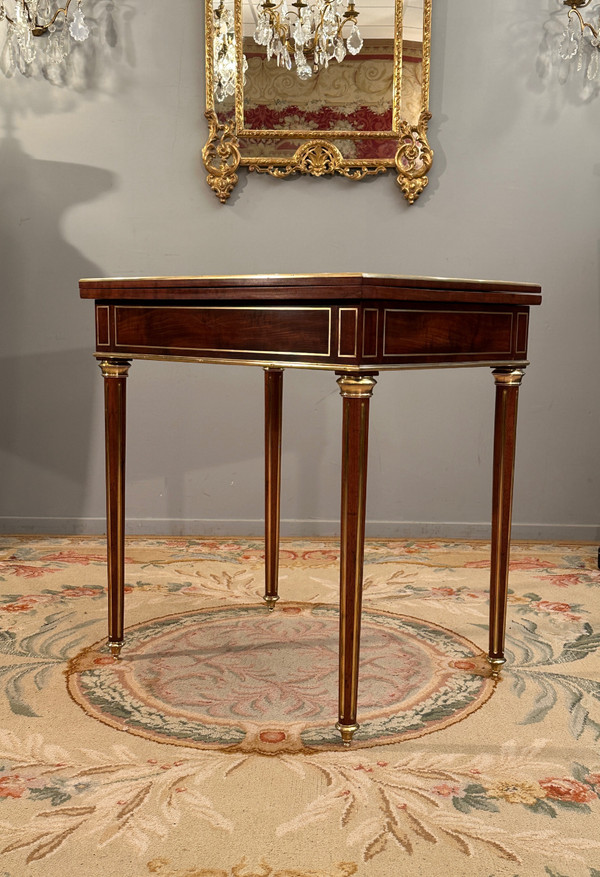 Louis XVI Style Mahogany Game Table Napoleon III Period